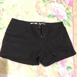 Black distressed mossimo shorts